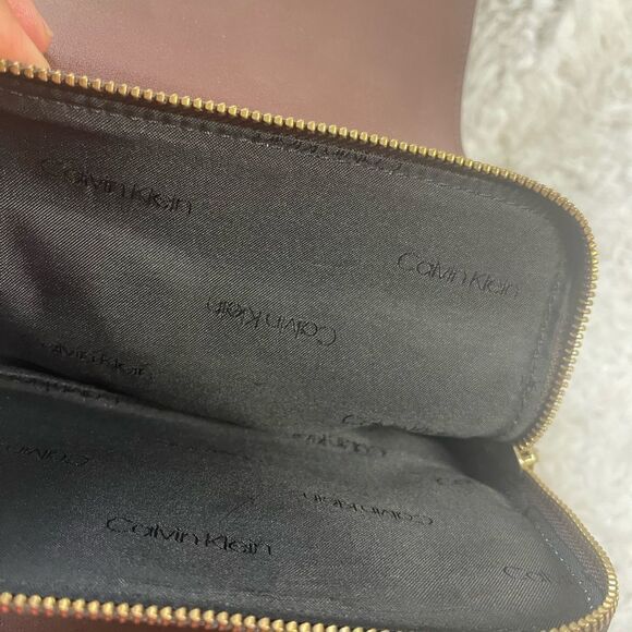 Calvin Klein Tan and Brown Logos  small Backpack logo tone hardwares. main image 6